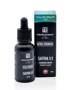 1:1 tincture drops orange | Sativa | 600 mg CBD & 600 mg THC | Twisted Extracts