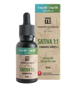 1:1 tincture drops | Sativa | 150 mg CBD & 150 mg THC | Twisted